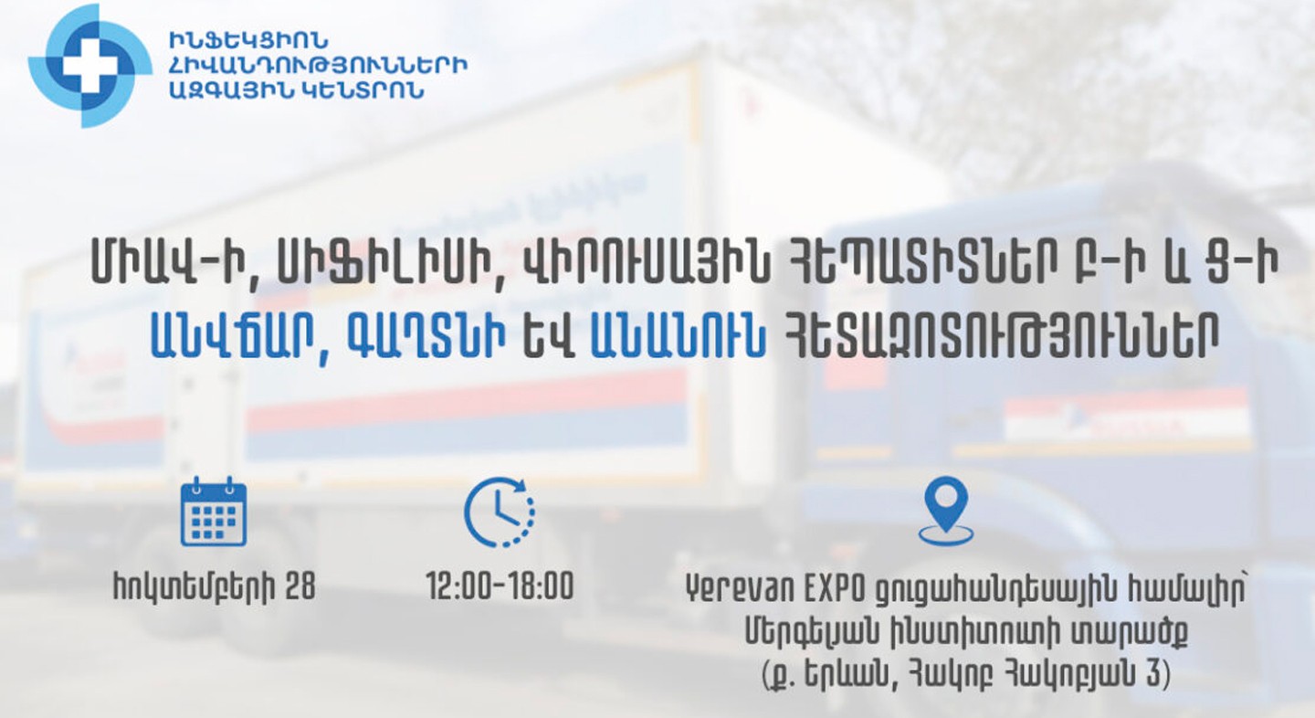 ՄԻԱՎ-ի, սիֆիլիսի, վիրուսային հեպատիտներ Բ-ի և Ց-ի ԱՆՎՃԱՐ, ԳԱՂՏՆԻ ԵՎ ԱՆԱՆՈՒՆ հետազոտություններ